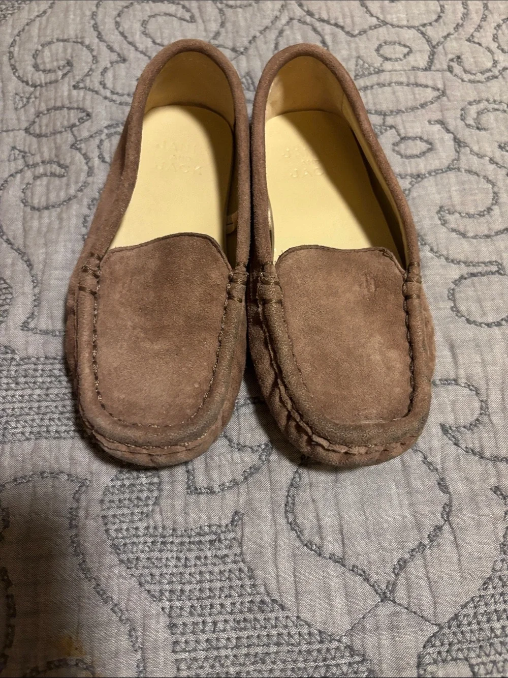 Janie and Jack Brown Suede Slip-On Loafers